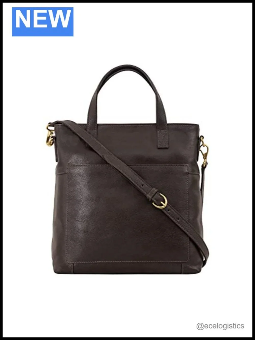 Genuine Leather Medium Crossbody Messenger Bag with Adjustable Strap and Cotton